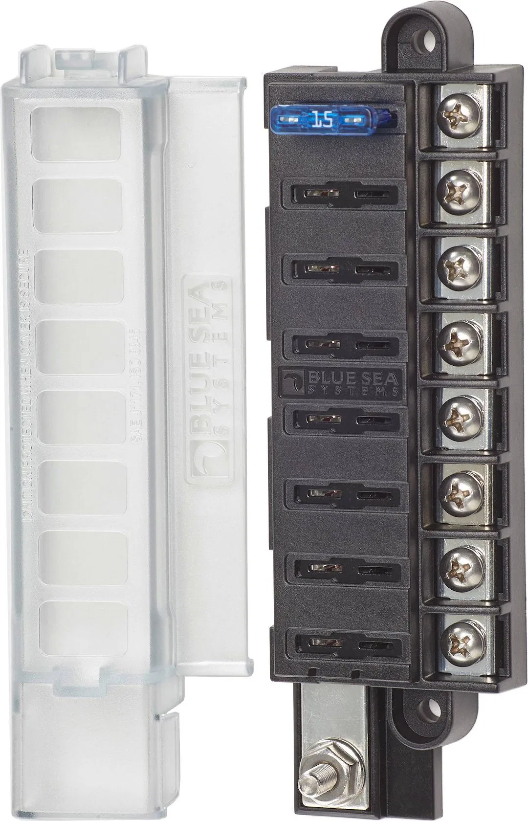 5046-BSS – BLUE SEA Fuse Block, 32 Volt DC 100 Amp Per Block/ 30 Amp Per Circuit Uses ATO/ ATC Blade Style Fuse With ...